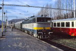 Lokomotiva: 754.052-9 | Vlak: Sp 951 ( Zvolen os.st. - Trebiov ) | Msto a datum: Zvolen os.st. 18.12.1993