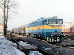 Lokomotiva: 754.055-2 | Vlak: Os 1707 ( Vrtky - Zvolen os.st. ) | Msto a datum: Kremnick Bane 03.03.1992