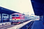 Lokomotiva: 754.069-3 ( T478.4069 ) | Vlak: R 580 Tekov ( Koice - Bratislava Nov Mesto ) | Msto a datum: Zvolen os.st. 30.08.1990